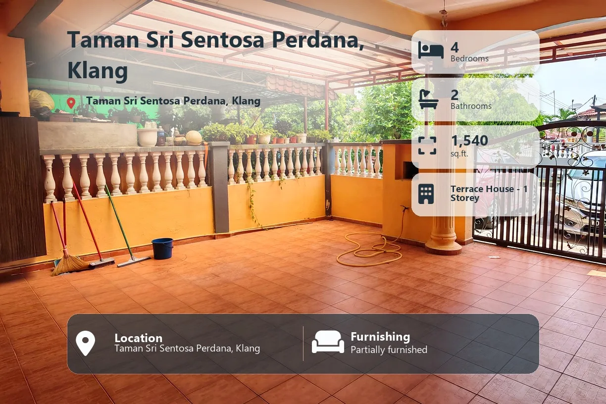 4R2B Single Storey Terrace House @ Taman Sentosa Next to NSK