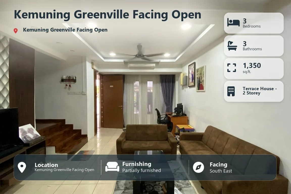 3R3B Double Storey House @ Kemuning Greenville Facing Open
